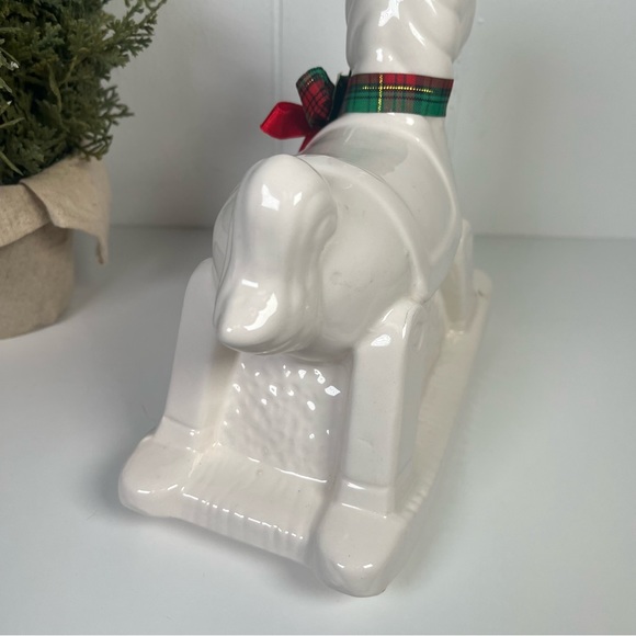 Vintage 1980's Glossy White Ceramic Rocking Horse Figurine Christmas Decor - Picture 7 of 13